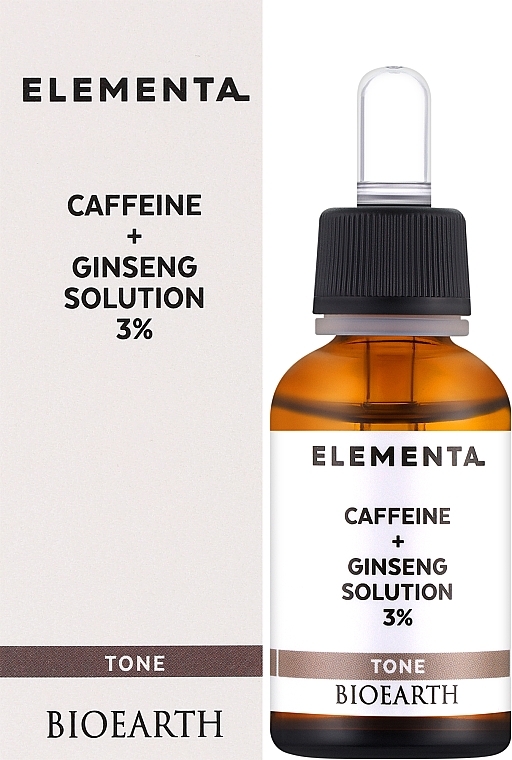 Gesichtsserum mit Koffeinund Ginseng 3% - Bioearth Elementa Tone Caffeine + Ginseng Solution 3% — Bild N2