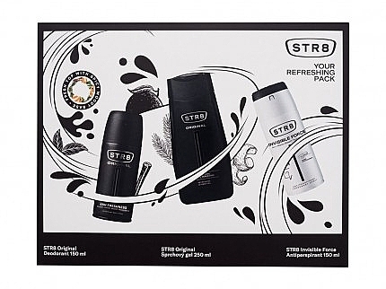 STR8 Original Your Refreshing Pack - Körperpflegeset (Deodorant 150ml + Deodorant 150ml + Duschgel 250ml)  — Bild N1