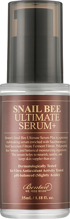 Gesichtsserum mit Schneckenschleimextrakt und Bienengift - Benton Snail Bee Ultimate Serum