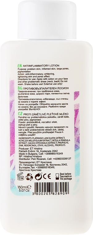 Entzündungshemmende Gesichtslotion gegen Pigmentflecken - Hristina Cosmetics Antibacterial Lotion — Bild N2