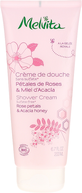 Duschgel - Melvita Body Care Shower Rose & Acacia Honey — Bild N1