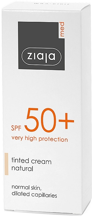 Getönte Sonnenschutzcreme - Ziaja Med Tinted Cream Natural SPF50+  — Bild N2