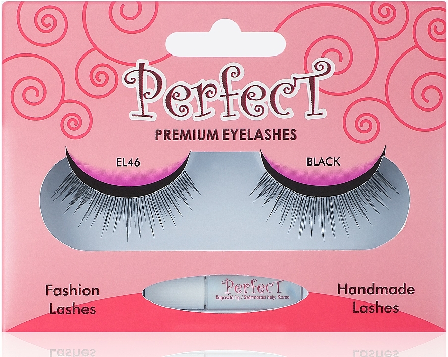 Künstliches Wimpern-Set mit Wimpernkleber EL 46 schwarz - Aden Cosmetics Fashion Lashes — Bild N1