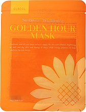 Düfte, Parfümerie und Kosmetik Aufhellende Tuchmaske mit Zitronenextrakt, Sonnenblumen- und Nachtkerzenöl - Elroel Golden Hour Mask Sunflower Brightening