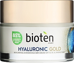 Düfte, Parfümerie und Kosmetik Tagescreme gegen Falten SPF 10 - Bioten Hyaluronic Gold SPF 10 Replumping Antiwrinkle Day Cream