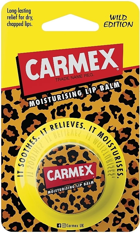 Feuchtigkeitsspendender Lippenbalsam mit Kakaobutter, Kampfer und Menthol - Carmex Moisturising Lip Balm Pot Wild Edition — Bild N2