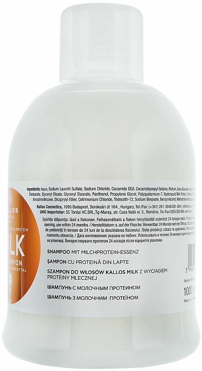Pflegendes Shampoo mit Milchprotein-Essenz für trockenes und strapaziertes Haar - Kallos Cosmetics Milk Protein Shampoo — Bild N3
