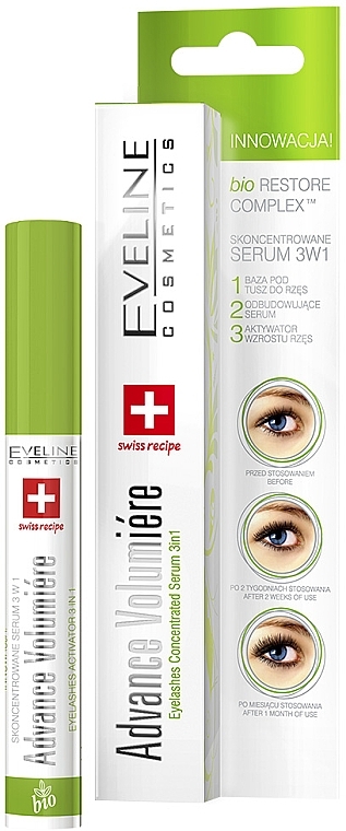 Aktives Wimpernserum 3in1 - Eveline Cosmetics Cosmetics Eyelashes Concentrated Serum 3in1