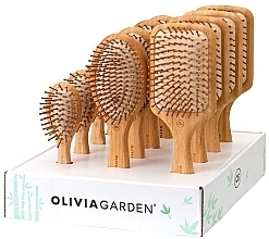 Düfte, Parfümerie und Kosmetik Haarbürsten-Set 12 St. - Olivia Garden Bamboo Touch Massage Display 