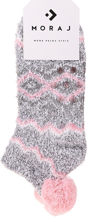 Warme Damensocken mit Bommel, CDC450-010, grau - Moraj — Bild N1