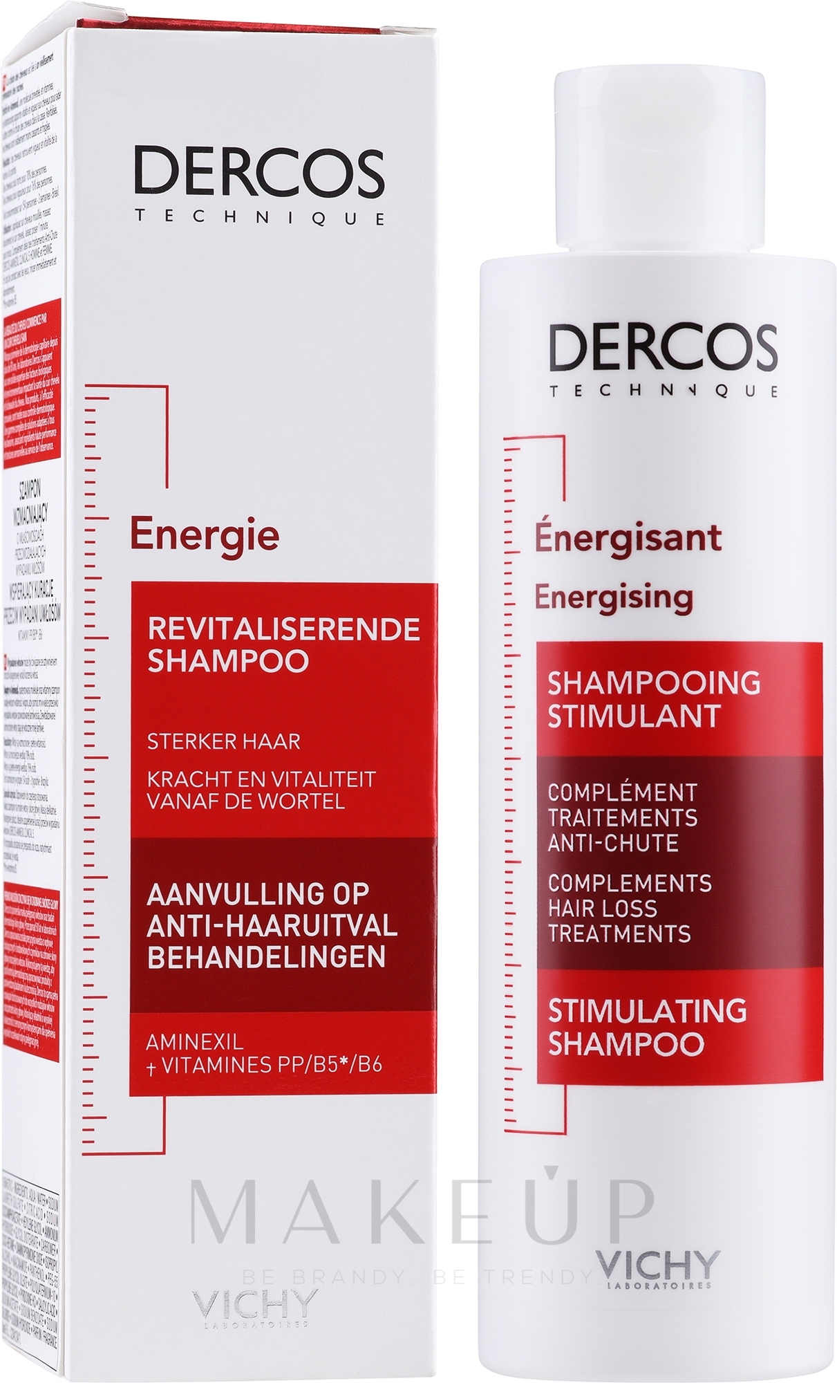 Revitalisierendes und stimulierendes Shampoo gegen Haarausfall mit Vitaminen B3 und B6 und Aminexil - Vichy Dercos Energising Shampoo — Bild 200 ml