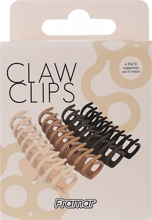 Haarspangen in Nude-Farben 4 St. - Framar Claw Clips Neutral — Bild N2