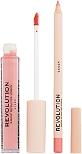 Lippen-Make-up Set (Lipgloss 3ml + Lippenkonturenstift 0.8g) - Makeup Revolution Lip Contour Kit Queen — Bild N2