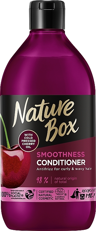 Glättender Conditioner für widerspenstiges und welliges Haar - Nature Box Cherry Oil Smoothness Conditioner — Bild N1