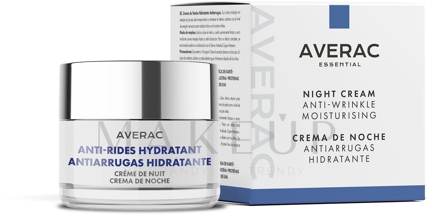 Anti-Falten-Feuchtigkeitscreme für die Nacht - Averac Essential Anti-Rides Hydrating Night Cream — Bild 50 ml