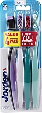 Zahnbürste weich schwarz-lila, grau, grün, mintgrün 4 St. - Jordan Ultimate You Soft Toothbrush — Bild N1
