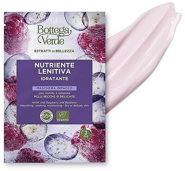 Gesichtsmaske mit Heidel- und Himbeeren - Bottega Verde Beauty Extracts Raspberry & Blueberry Face Mask — Bild N1