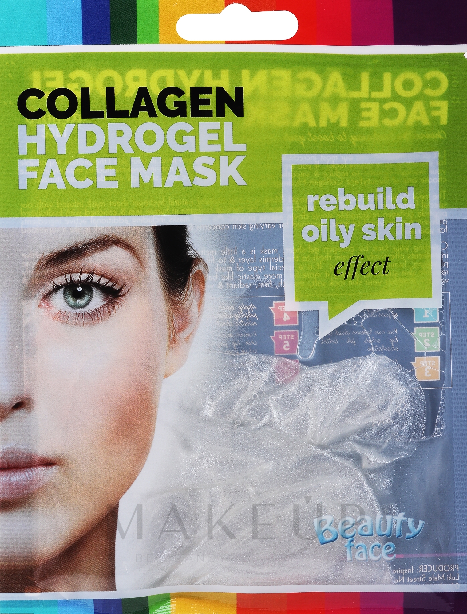 Kollagen-Maske für das Gesicht mit Silberpartikeln - Beauty Face Collagen Hydrogel Mask — Bild 60 g