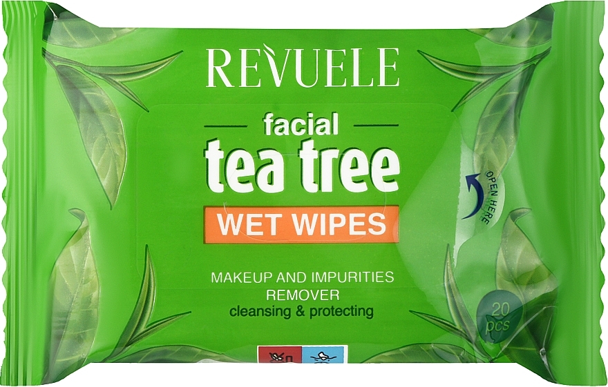 Feuchttücher zum Abschminken mit Teebaumextrakt - Revuele Tea Tree Wet Wipes — Bild N1