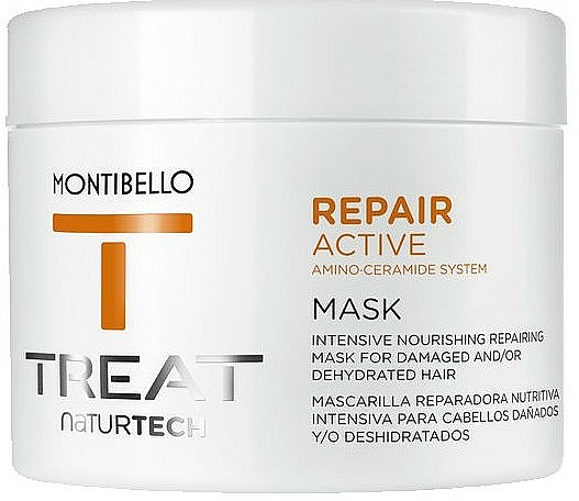Intensiv nährende und revitalisierende Maske für geschädigtes Haar mit pflanzlichen Proteinen - Montibello Treat NaturTech Repair Active Mask — Bild N1