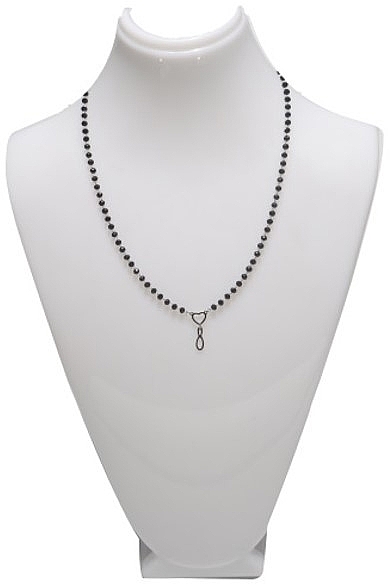 Halskette mit schwarzen Steinen silbern - Lolita Accessories — Bild N1