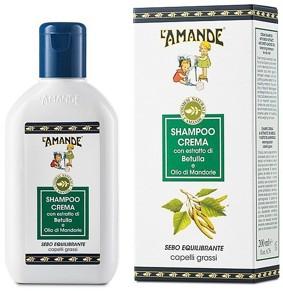 Seboregulierendes Creme-Shampoo für fettiges Haar mit Birkenextrakt - L'amande Marseille Shampoo Crema — Bild N1
