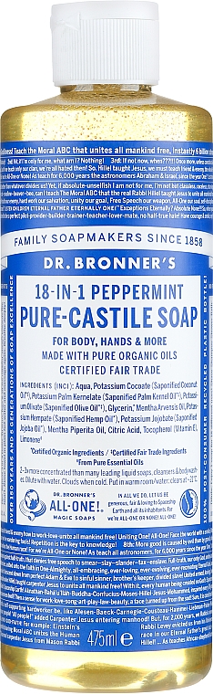 18in1 Flüssigseife mit Pfefferminze für Körper und Hände - Dr. Bronner’s 18-in-1 Pure Castile Soap Peppermint — Bild N5