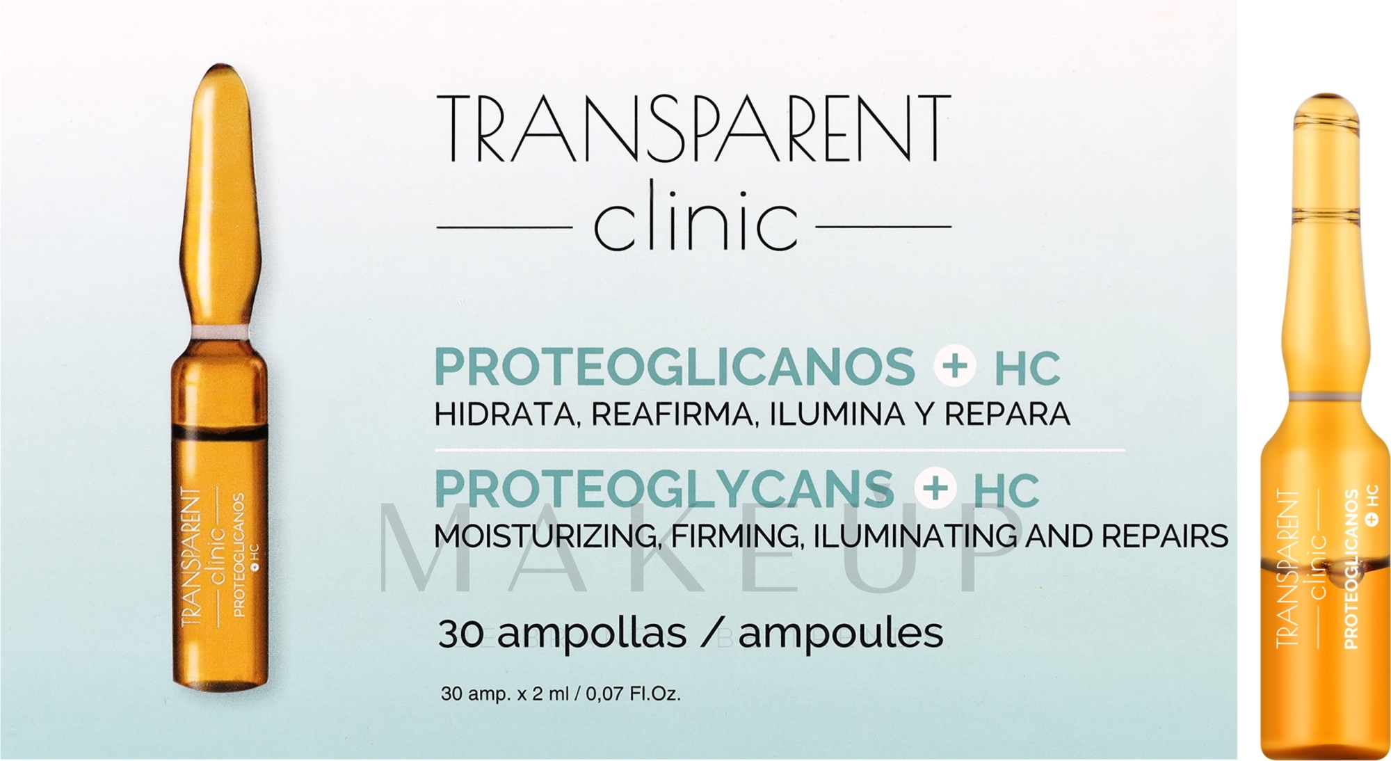 Ampullen für das Gesicht - Transparent Clinic Proteoglicanos + HC — Bild 30 x 2 ml