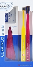 Zahnpflegeset Variante 40 (rosa, gelb, rosa) - Curaprox Ortho Kit (Zahnbürste 1 St. + Zahnbürsten 07,14,18/3 St. + UHS 1 St. + Orthodontic Wax 1 St. + Box) — Bild N1