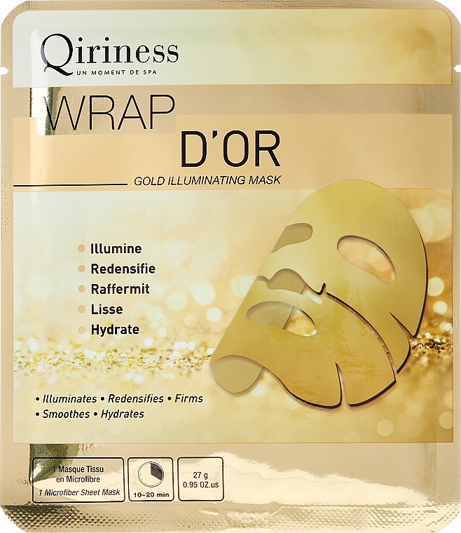 Straffende Gesichtsmaske mit Gold - Qiriness Gold Illuminating Mask