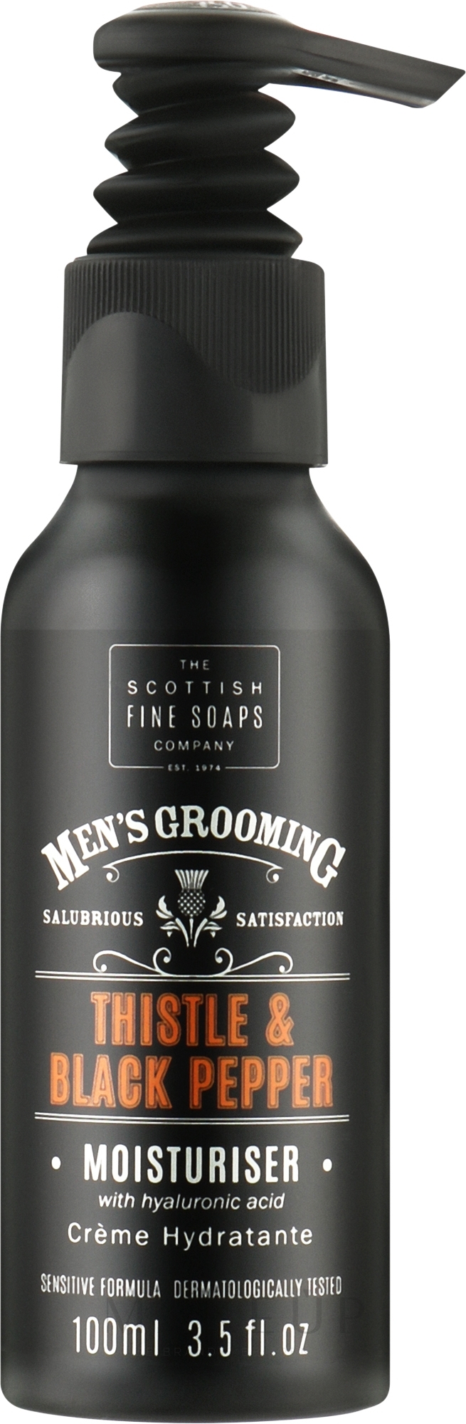 Feuchtigkeitsspendende Gesichtscreme mit Pumpspender - Scottish Fine Soaps Mens Grooming Thistle & Black Pepper Moisturiser — Bild 100 ml