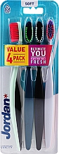 Düfte, Parfümerie und Kosmetik Zahnbürste mittel grün, blau, schwarz, weiß 4 St. - Jordan Ultimate You Medium