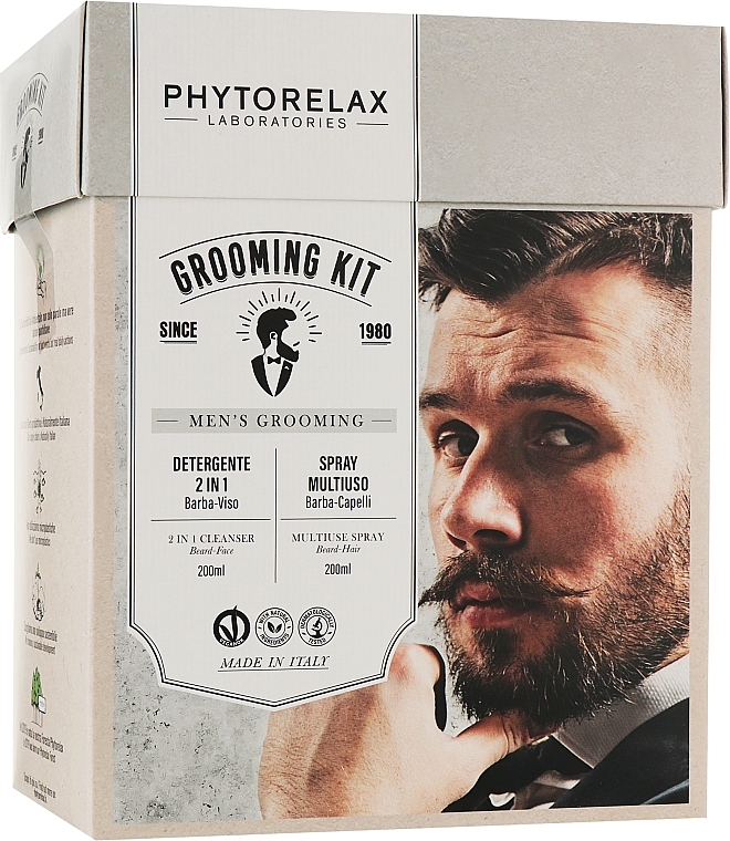 Gesichtsgel und Haarpflegespray - Phytorelax Laboratories Men's Grooming (Haarspray 200 ml + Gesichtsgel 200 ml) — Bild N1