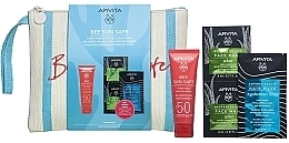 Düfte, Parfümerie und Kosmetik Abschminkpad-Set - Apivita Bee Sun Safe Hydra Fresh Face Gel-Cream SPF50 (sun/cr/50ml + f/mask/2x8ml + h/mask/20ml + bag)