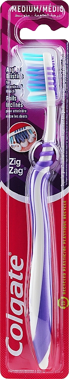 Zahnbürste Zickzack mittel violett-blau - Colgate Zig Zag Plus Medium Toothbrush — Bild N1