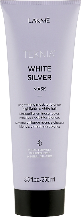 Aufhellende Maske für blondes und weißes Haar - Lakme Teknia White Silver Mask — Bild N1