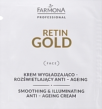 Weichmachende und aufhellende Gesichtscreme - Farmona Professional Retin Gold Smoothing & Illuminating Anti-Ageing Cream (Probe)  — Bild N1