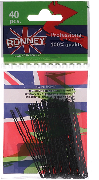 Haarnadeln schwarz 65 mm 40 St. - Ronney Black Small Set Of Hair Pins — Bild N1
