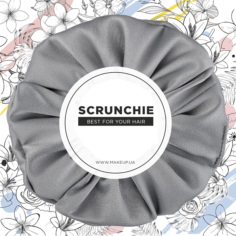 Scrunchie-Haargummi grau Satin Classic - MAKEUP Hair Accessories — Bild N1