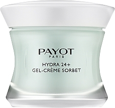 Düfte, Parfümerie und Kosmetik Aufpolsternde feuchtigkeitsspendende Gel-Creme gegen Mimikfalten mit Feigen-, Wassermelonen- und Rotalgen-Extrakt und Vitamin C und E - Payot Hydra 24+ Gel-Creme Sorbet