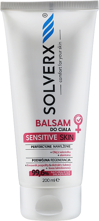 Regenerierender Körperbalsam mit Nachtkerzenöl und Süßholzextrakt für empfindliche Haut - Solverx Sensitive Skin Body Balm — Bild N1
