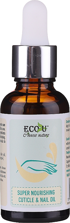 Pflegende Nagel- und Nagelhautöl - Eco U Super Nourishing Cuticle & Nail Oil