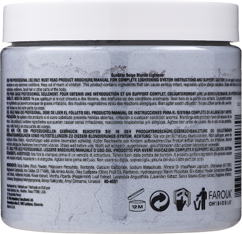 Ammoniakfreies Aufhellpulver für die Haare Beigeblond - SunGlitz Powder Lighteners — Bild N2