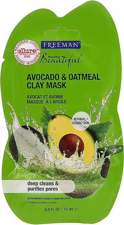 Tiefenreinigende Gesichtsmaske mit Avocado und Haferflocken - Freeman Feeling Clay Mask Avocado & Oatmeal — Bild N1