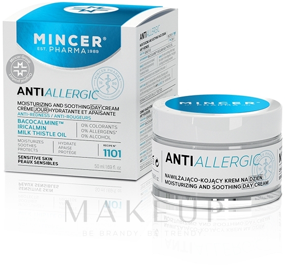 Feuchtigkeitsspendende und beruhigende Tagescreme Anti-Rötungen №1101 - Mincer Pharma Anti Allergic 1101 Face Cream — Bild 50 ml