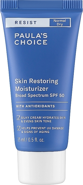 Sonnenschutzfaktor SPF50 für Gesicht und Körper - Paula's Choice Resist Skin Restoring Moisturizer SPF50 Travel Size  — Bild N1