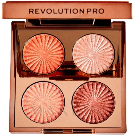 Lidschattenpalette - Revolution Pro Goddess Glow Eye Quad Eyeshadow Palette — Bild Golden Hour