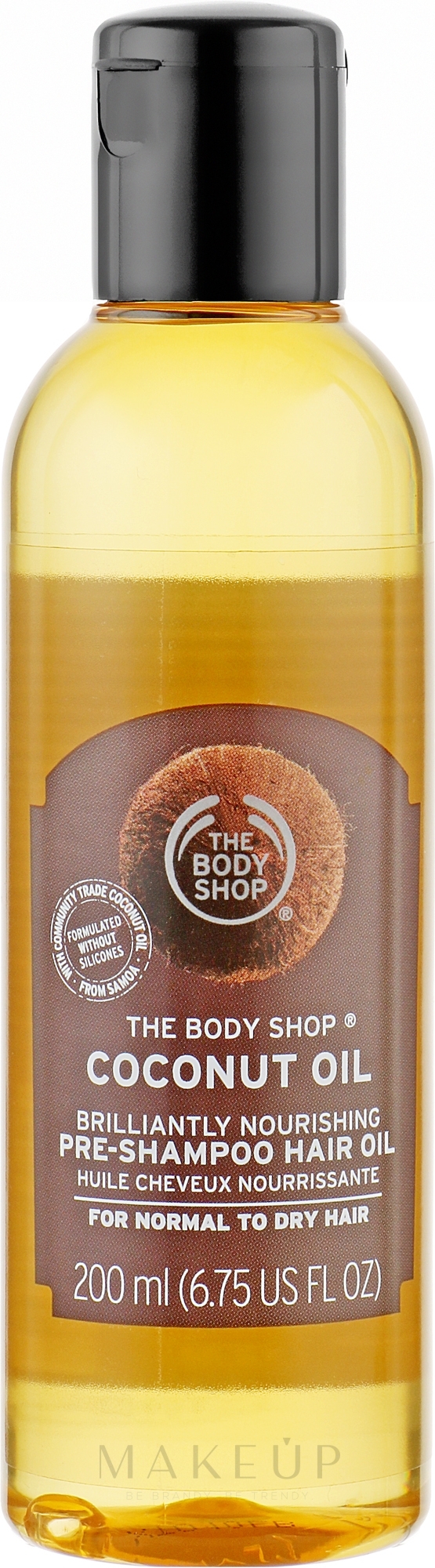 Nährendes Haaröl mit Kokosnuss für normales bis trockenes Haar - The Body Shop Brilliantly Nourishing Pre-Shampoo Coconut Hair Oil — Bild 200 ml