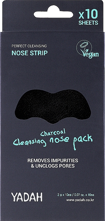Porenreinigende Nasenpatches mit Aktivkohle gegen Mitesser - Yadah Charcoal Cleansing Nose Pack — Bild N1