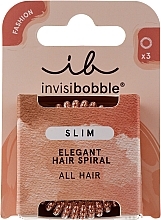 Düfte, Parfümerie und Kosmetik Spiral Haargummi - Invisibobble Slim Bronze and Beads Elegant Hair Spiral 